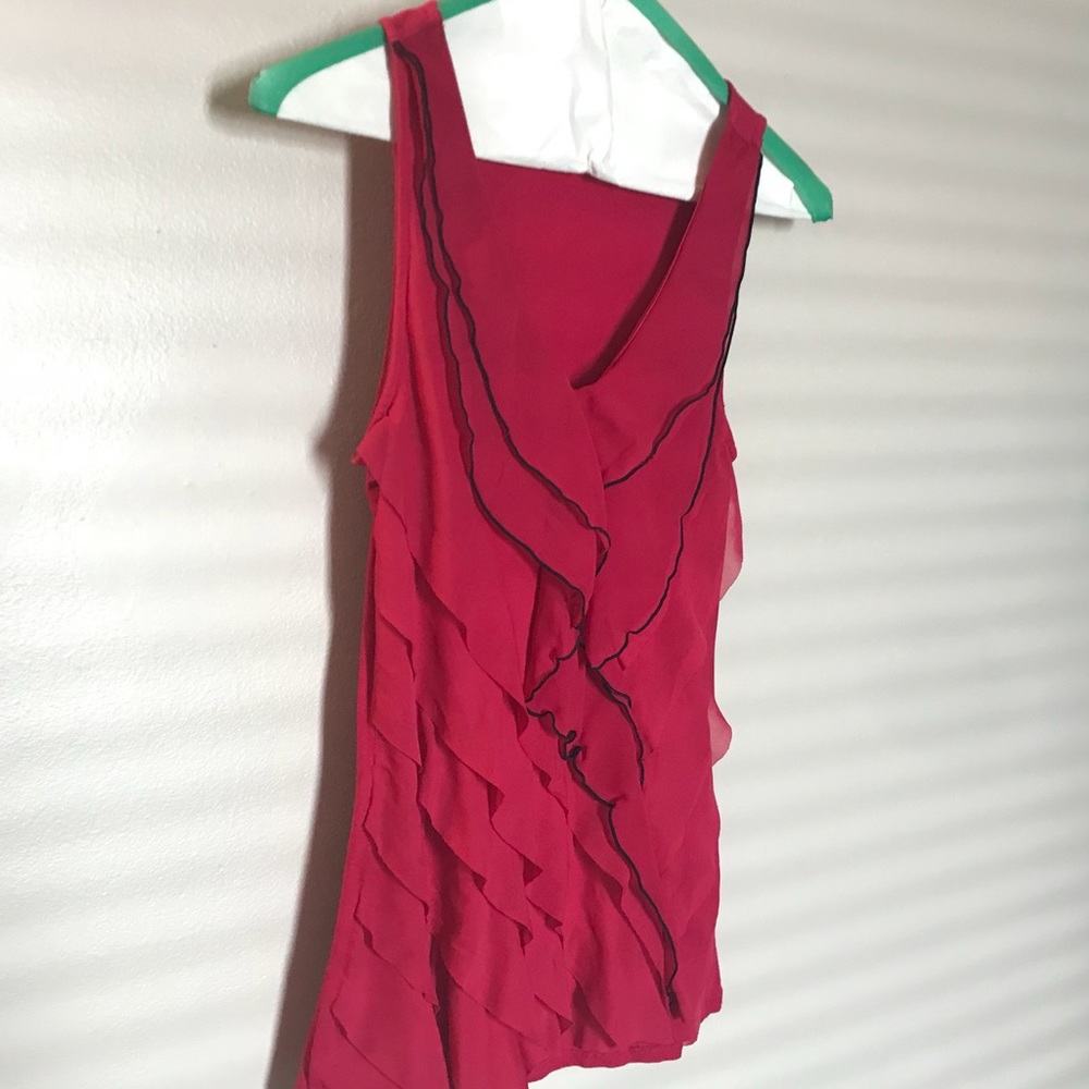 MUST GO! XS Red Express ruffled blouse